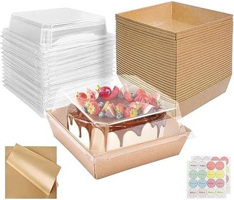 CoKeeSun 30PCS Cake Slice Boxes With Clear Lids 5Inches Reusable Boxes