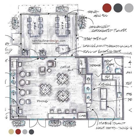 cafe floor plan images  pinterest