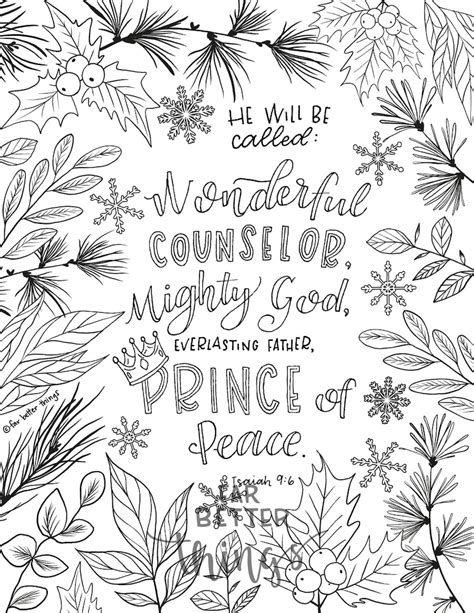 Bible Verse Coloring Page Isaiah 9:6 Printable Bible Verse Coloring ...