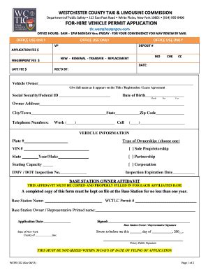 Tlc For Hire Vehicle Permit Fill Online Printable Fillable Blank