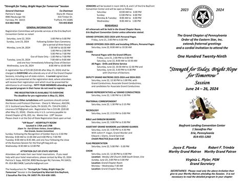 129th Session of the Grand Chapter of PA OES | PA Grand Chapter - Order
