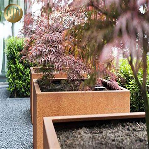 Simple Welding Corten Steel Rusty Square Metal Seeding Nursery Planter China Garden Planter