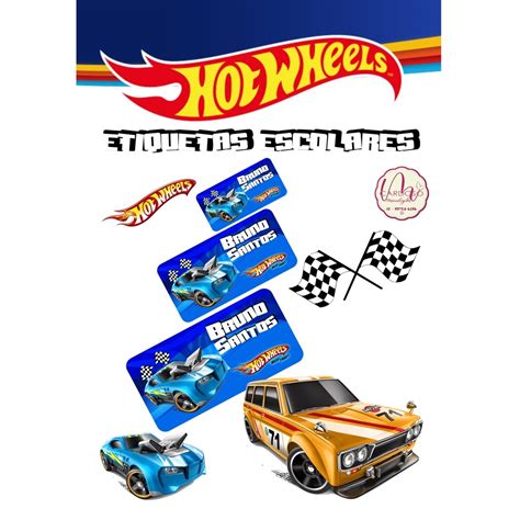 Etiquetas Escolares Hot Wheels Unidades Shopee Brasil