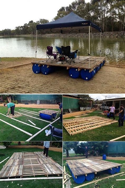 How To Build A Transportable Pontoon Raft Out Of Old Pallets And 55