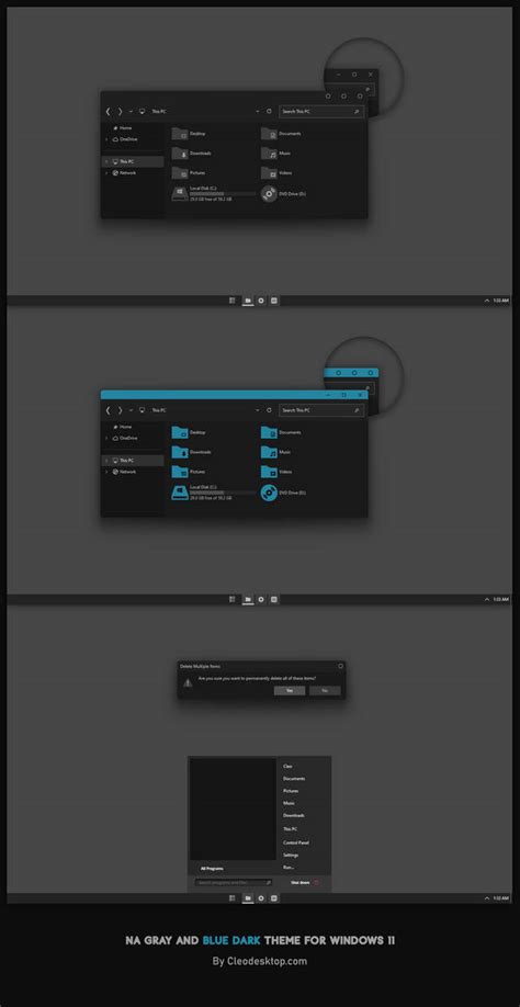 Na Gray And Blue Dark Theme For Windows 11 by Cleodesktop on DeviantArt