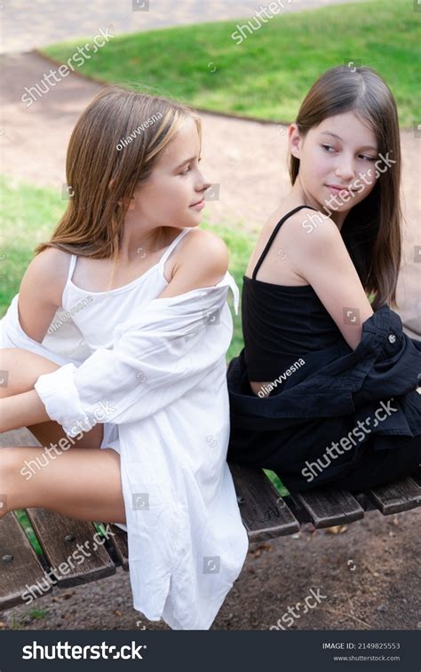 Fraternal Twins Sisters Blonde Brunette Teen Stock Photo Shutterstock
