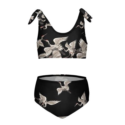 Japanese Cranes Girl S Piece Bikini Set Beach Sport Swimsuit Swimwear Y Cm Walmart