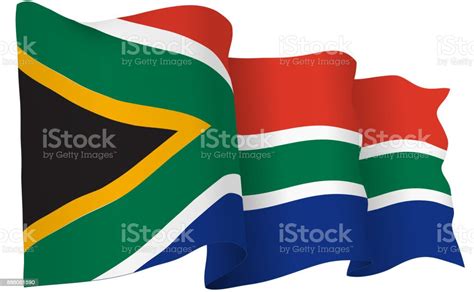 South Africa Flag Waving Vector Illustration Stock Illustration Download Image Now South