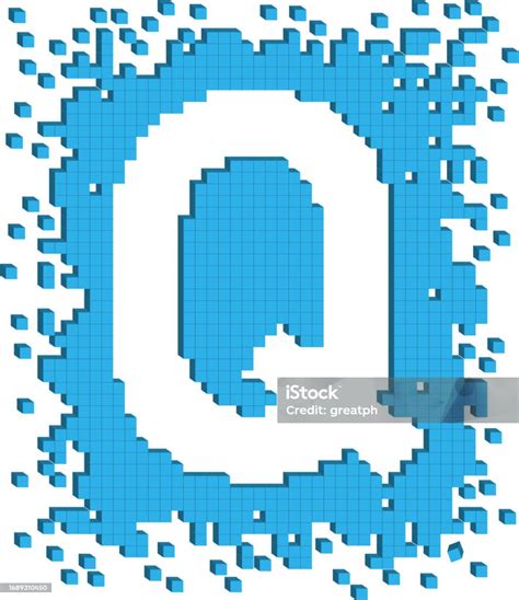 Vector Illustration Letter Q With Small Three Dimensional Cubes Stock