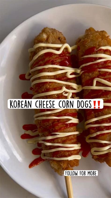 Korean cheese corn dogs‼️ | Hot dogs recipes, Corn dogs, Japanese street food recipes