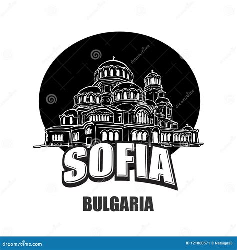 Sofia, Bulgaria, Black and White Logo Stock Vector - Illustration of