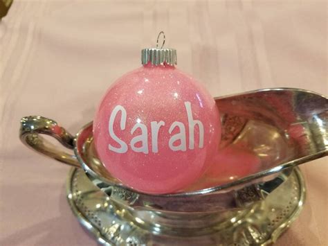 Personalized Glitter Christmas Ornaments Etsy