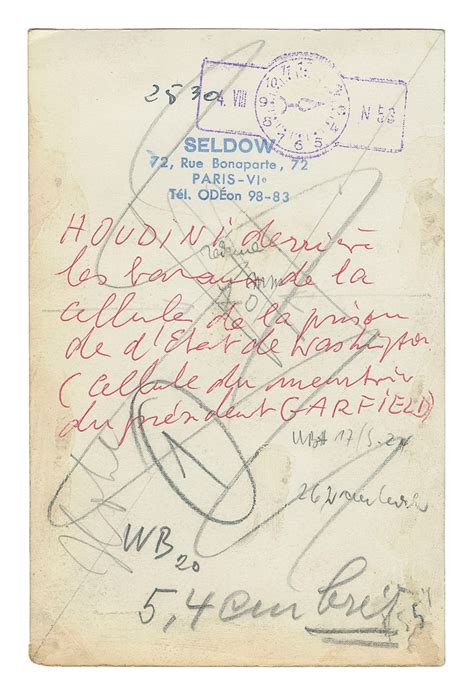 Lot Detail Houdini Harry Erik Weisz Nude Jail Cell Es