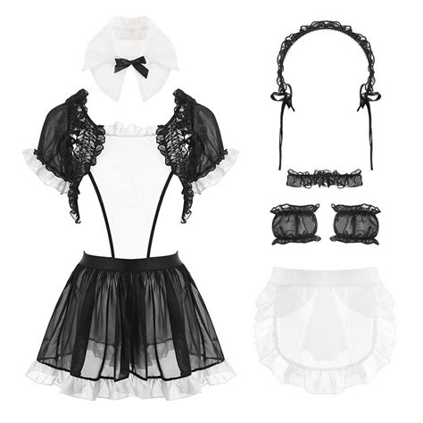 Porno Französisch Maid Uniform Perspektivität Spitze Kleid Erotische