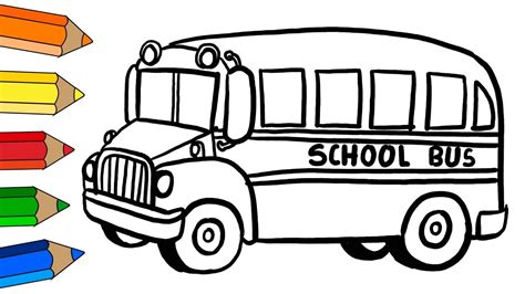 Gambar Mewarnai Hitam Putih Mewarnai Gambar Bus Drawi