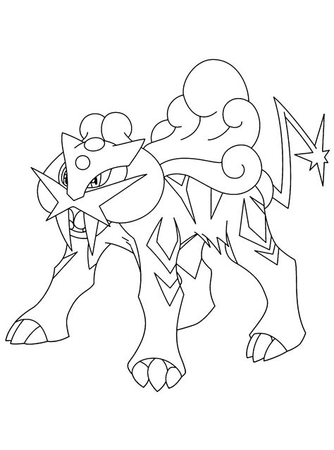 Pokemon Coloring Pages Raikou