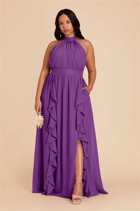 Joyce Amethyst Chiffon Bridesmaid Dress Birdy Grey