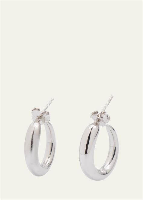 KHIRY Tiny Khartoum Hoop Earrings In Nude Polished Sterling Silver
