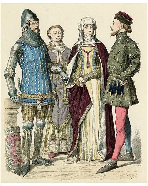 Prints Of English Costume C14Th Middle Ages Clothing Wimple