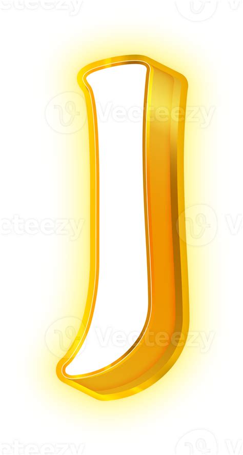 Gold Neon Letters J Logo 33554345 Png