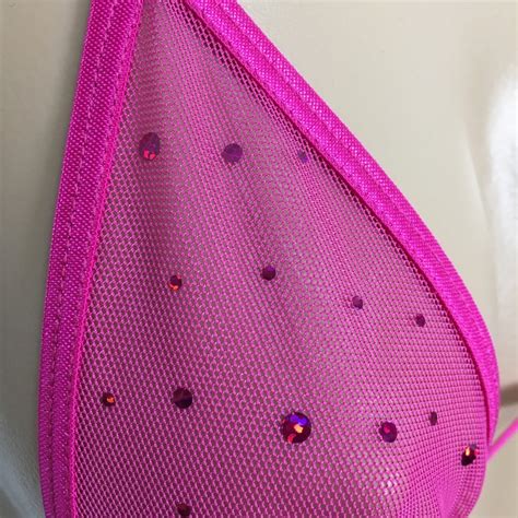 Hot Pink See Thru Mesh G String Thong Bikini Set Uncensored Etsy Australia