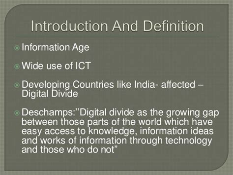 Bridging The Digital Divide In India Issue And Challenge