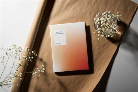 Premium Psd Flat Lay Notebook On Desk Mockup