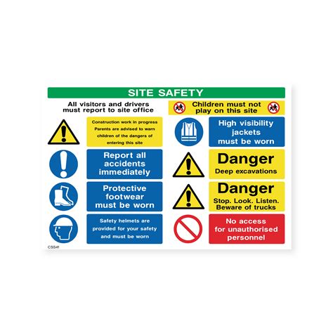 Site Safety - All Visitors and Drivers Must Report to Site Office Sign