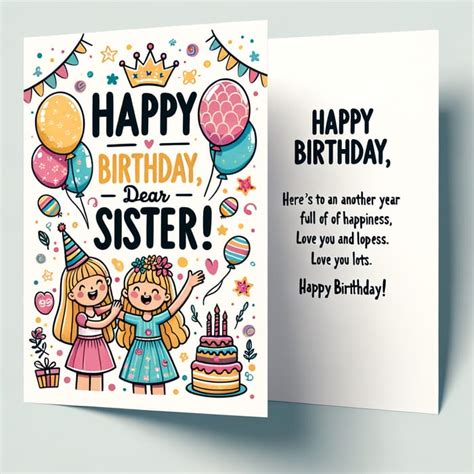 Printable Birthday Card For Older Sister Heartfelt Design Ai