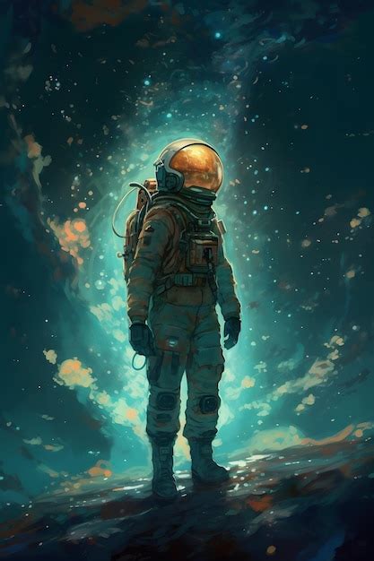 Premium Photo A Painting Of A Astronaut In Space