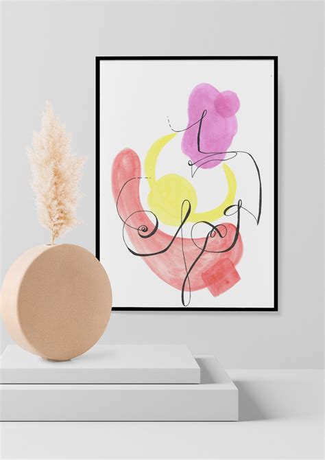 Abstract Naked Woman Oneliner PRINTABLE Art Print Wallart Printable