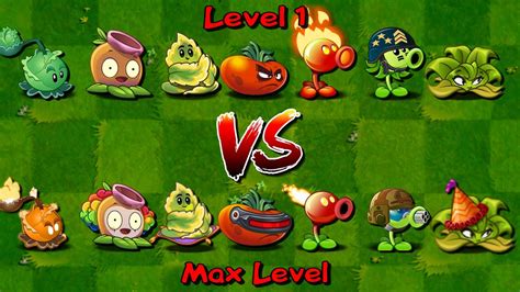 Pvz 2 Every Plant Level 1 Vs Max Level Plants Vs Zombies 2 Plant Vs Plant Youtube