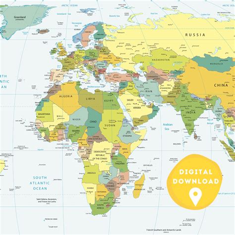 Modern Eastern Hemisphere Map