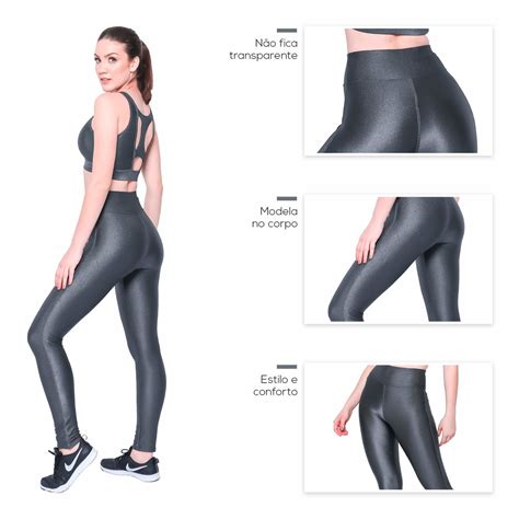 Calça Legging Academia Sem Transparência Cintura Alta Elo7