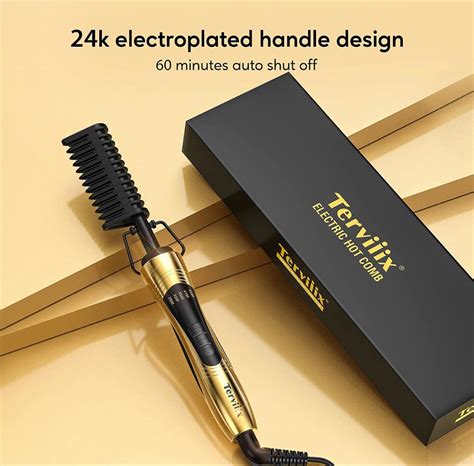 Terviiix Electric Hot Comb For Black Women Hair Anti Scald Straightening Comb With Keratin