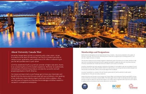 University Canada West mba brochure