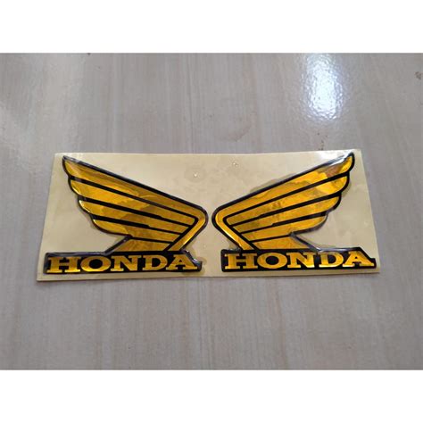 Jual Stiker Timbul Emblem Sayap Honda Gold 1Set Shopee Indonesia