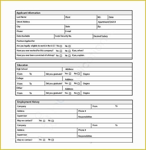 Free Microsoft Word Job Application Template Of Job Application ...