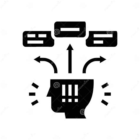 decision fatigue time management glyph icon illustration stock