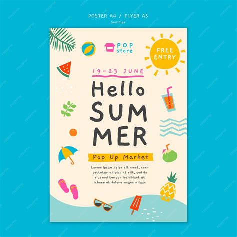 Free PSD | Summer holiday poster template