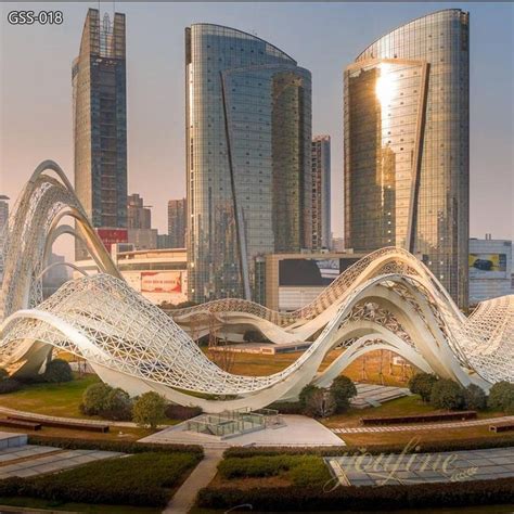 Large Abstract Ribbon Modern Public Art Installation For Roundabout