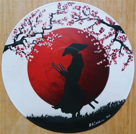 Samurai Spray Art Painting By Gary R Collins Vinyl Records Japanese