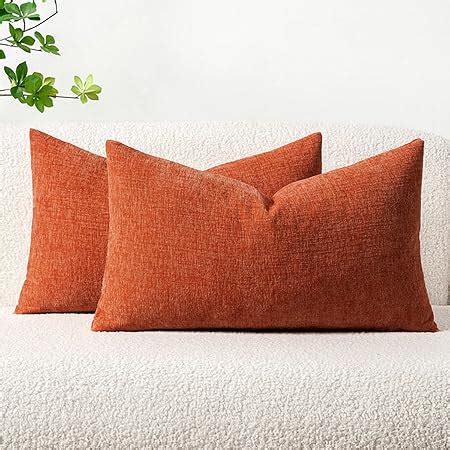 Amazon MIULEE Fall Pack Of 2 Rust Throw Pillow Covers 12x20 Inch