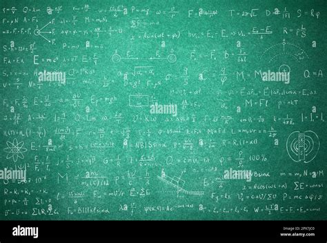 Many Different Physics Formulas Written On Blackboard Stock Photo Alamy