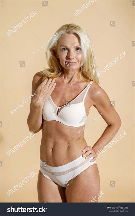 Caucasian Mature Blonde Female Model White Stock Photo Shutterstock