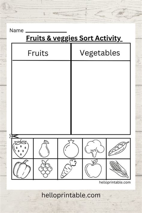 sorting fruits kindergarten worksheet  early math skills