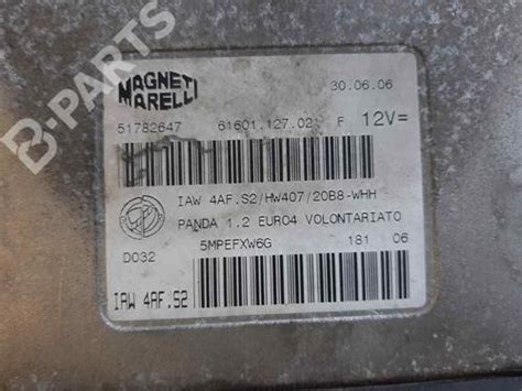 Engine Control Unit ECU FIAT PANDA 169 1 2 169 AXB11 169 AXB1A