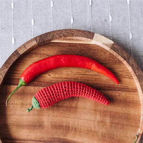 Easy Chili Pepper Crochet Pattern Pdf Amigurumi Food Crochet Play Food Hot Pepper Crochet