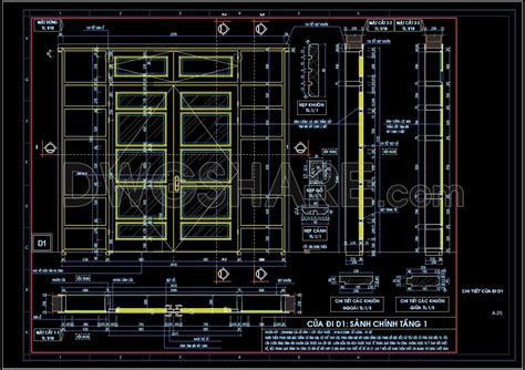 407.Detailed AutoCAD Drawings Of Door For Download