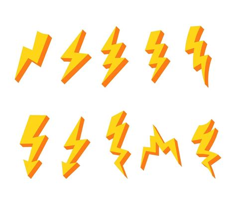 Lightning Symbol Collection 9721322 Vector Art At Vecteezy